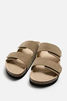 DOUBLE STRAP LEATHER SANDALS