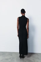 RUCHED MIDI DRESS