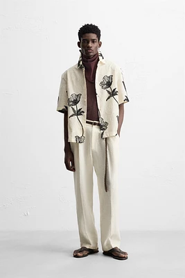 CHEMISE BRODERIES CONTRASTE