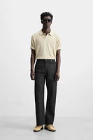 KNIT SILK LINEN POLO SHIRT