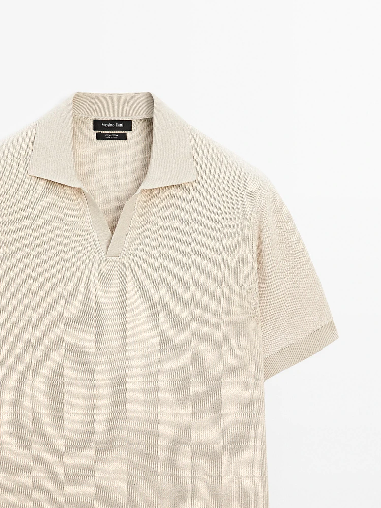Pull polo contrastant 100 % coton