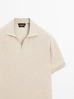 Pull polo contrastant 100 % coton