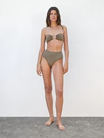 Haut de bikini bandeau avec anneau