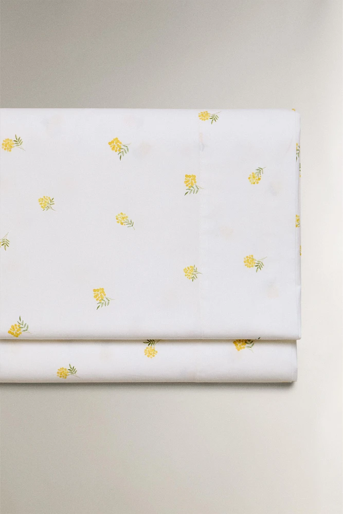 DRAP DE DESSUS COTON IMPRIMÉ MIMOSA