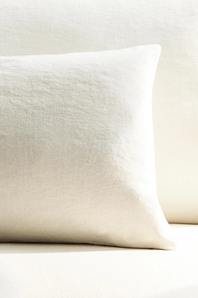 HOUSSE DE COUSSIN LIN EFFET DÉLAVÉ