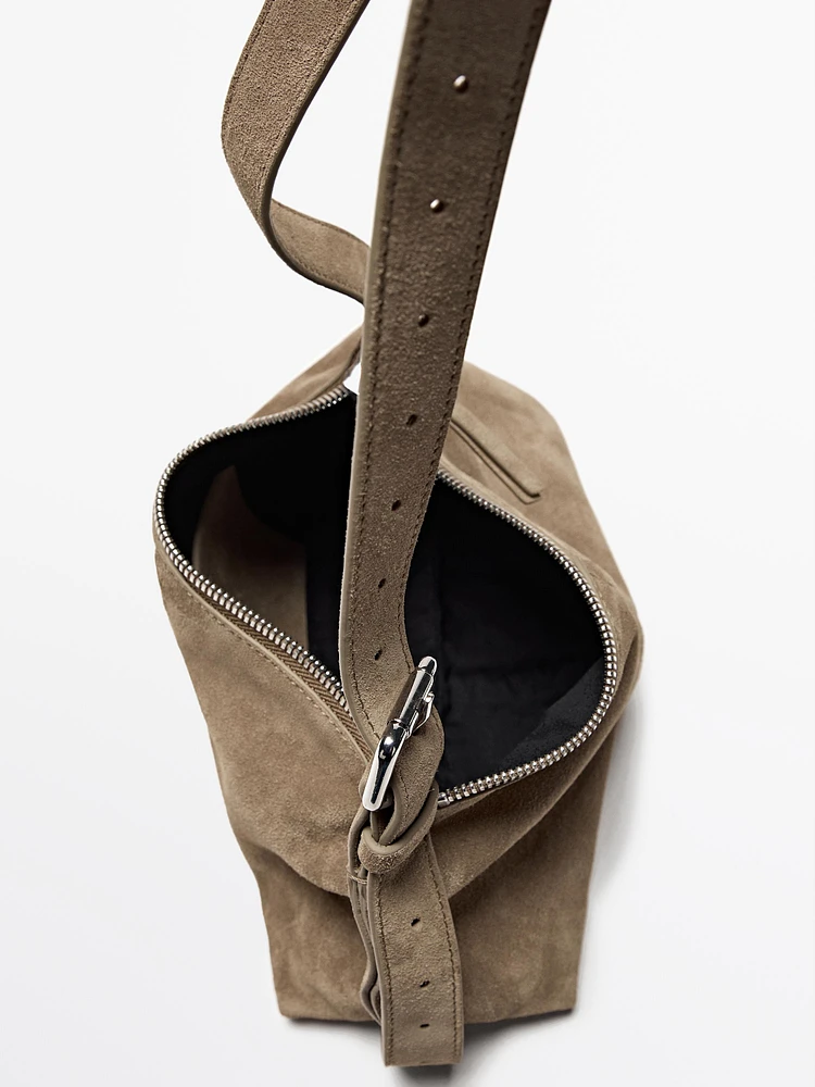 Mini-sac à bandoulière en croûte de cuir