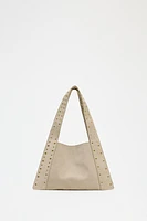 SAC PORTÉ ÉPAULE À CLOUS EN CROÛTE DE CUIR