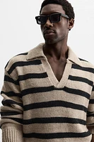 STRIPED KNIT POLO