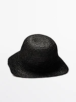 Raffia hat with bow