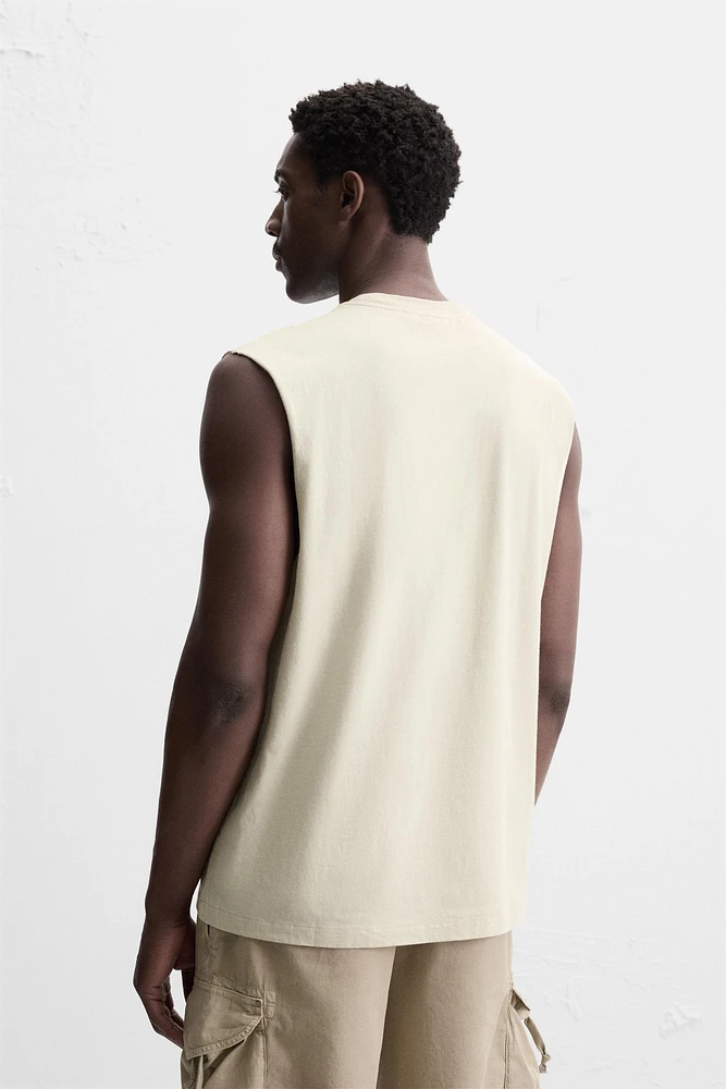 T-SHIRT DÉBARDEUR EN COTON