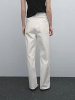 Wide straight fit denim trousers