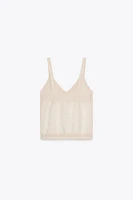 TOP EN MAILLE À BRETELLES MATIÈRES VARIÉES