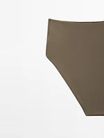 Bas de bikini uni taille haute