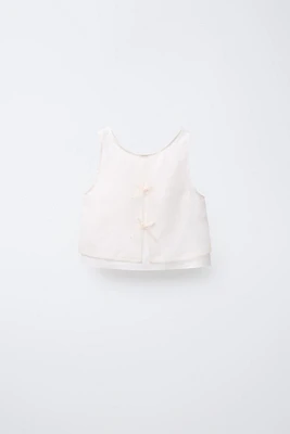 TOP 100 % LIN ORGANZA LACETS