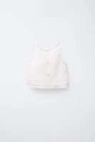 TOP 100 % LIN ORGANZA LACETS