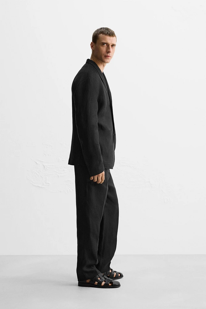 BLAZER RELAXED FIT COSTUME 100 % LIN ÉDITION LIMITÉE