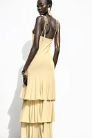 ROBE MIDI À VOLANTS