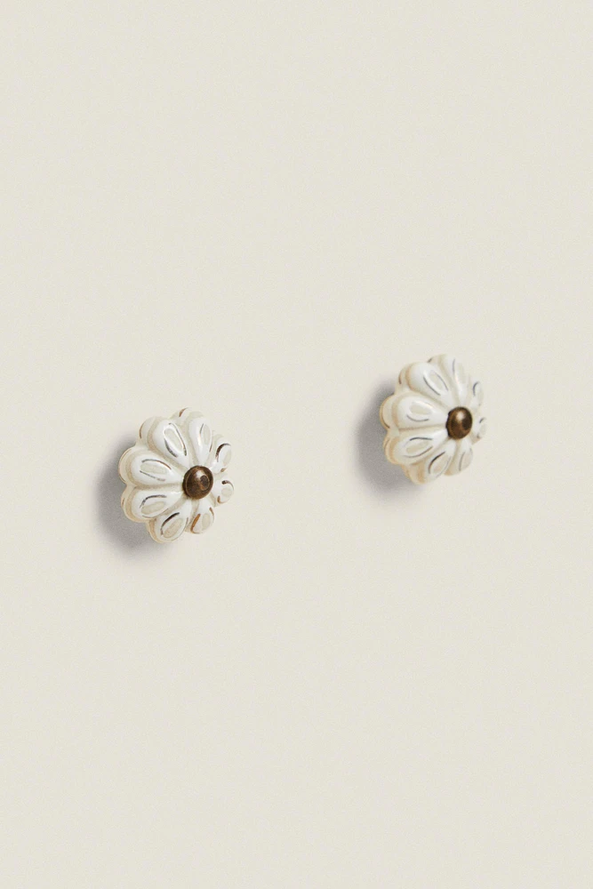 SET OF CERAMIC FLOWER KNOBS (SET OF 2