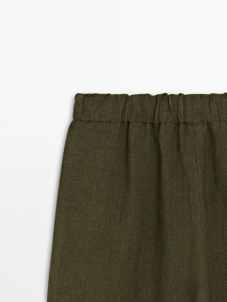 Pantalon droit 100 % lin