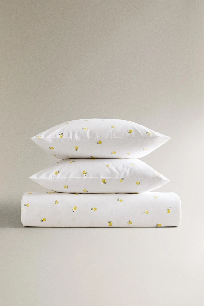 HOUSSE DE COUETTE COTON IMPRIMÉ MIMOSA