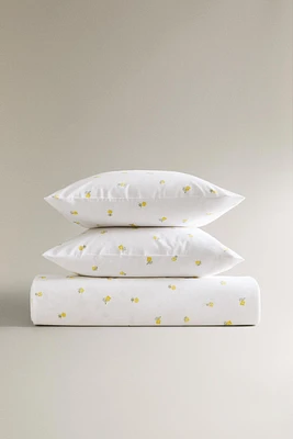HOUSSE DE COUETTE COTON IMPRIMÉ MIMOSA
