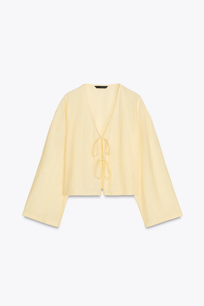 CRINKLED EFFECT KIMONO
