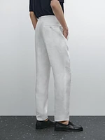 100% linen darted trousers