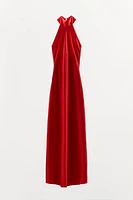 HALTER SATIN EFFECT DRESS