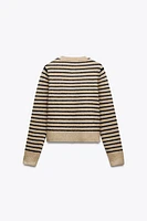 STRIPED KNIT CARDIGAN