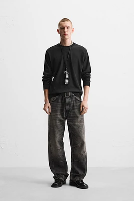 BAGGY FIT JEANS WITH SEAMS