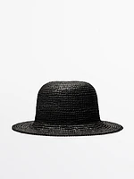 Raffia hat with bow