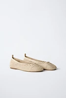 CROCHET LACE-UP BALLET FLATS