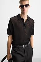KNIT LACE POLO SHIRT