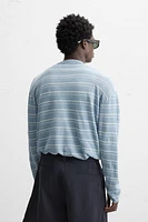 100% LINEN STRIPED SWEATER
