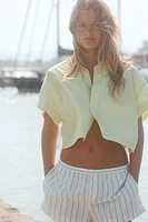 POPLIN CROP SHIRT