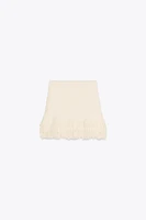 FRINGED CHECK KNIT SKIRT