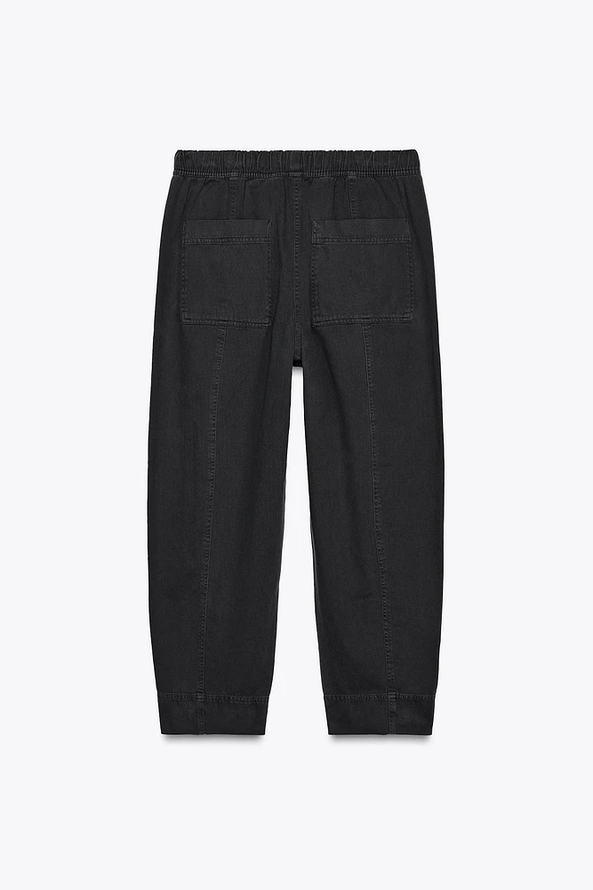 ELASTIC WAISTBAND COTTON PANTS