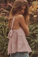 EMBROIDERED STRAPPY CHIFFON TOP
