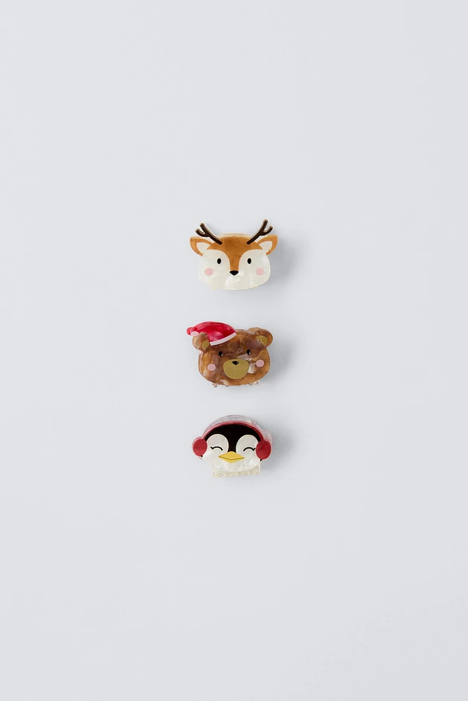 THREE-PACK OF ANIMAL CLIPS