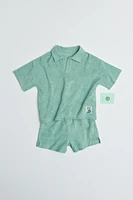 LABEL TERRY CLOTH POLO AND SHORTS SET