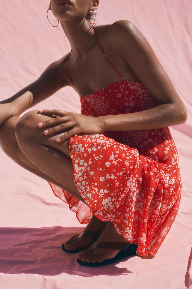 GODET PRINT DRESS