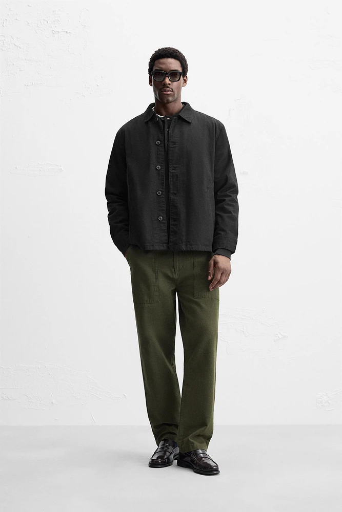 TEXTURED WEAVE OVERSHIRT