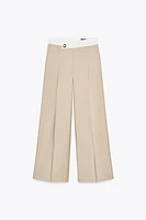 PANTALON LARGE TAILLE CONTRASTÉE