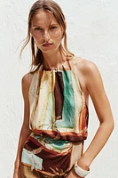 TROPICAL PRINT MIDI DRESS
