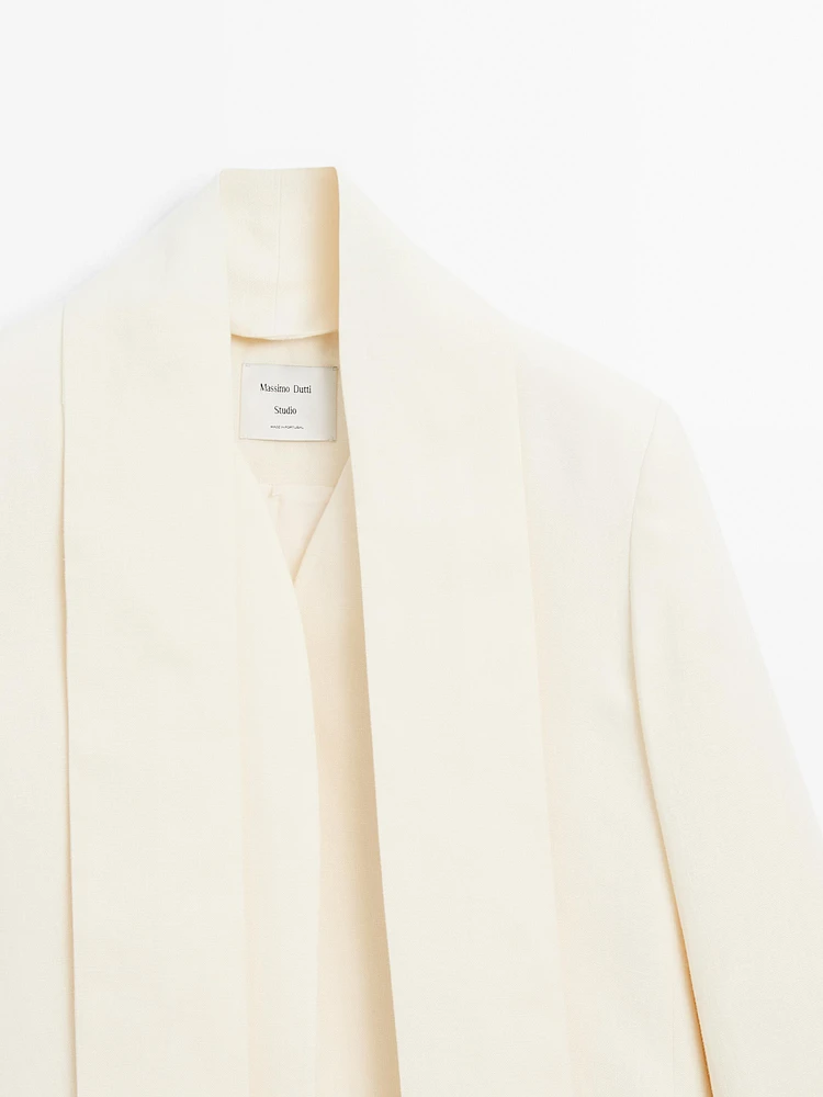 Blazer court 100 % lin avec foulard - STUDIO