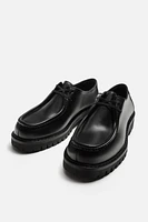 MOC-TOE LEATHER SHOES