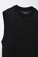 OPENWORK KNIT VEST