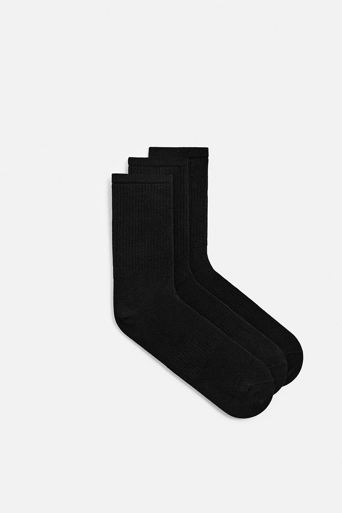 THREE-PACK OF BASIC RIBBED SOCKS