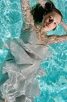 ROBE COURTE À VOLANTS