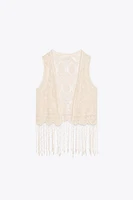GILET CROCHET FRANGES